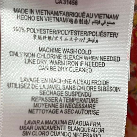 BCBGeneration Women's XXS Red Yellow Blue Floral Flowy Tank Blouse - Picture 3 of 5